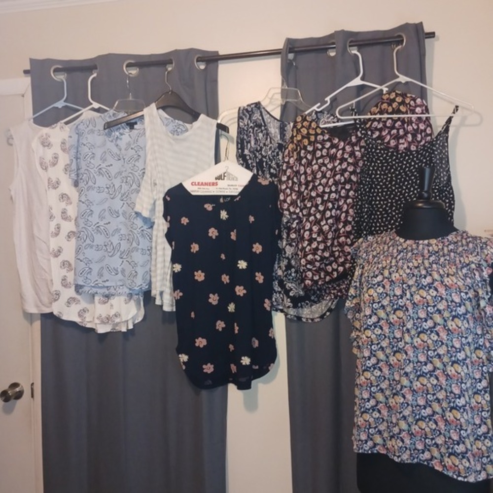 9‎ Loft Tops NWT NWOT Cottagecore Short Sleeve Blouses Med Tunic Tank Tops